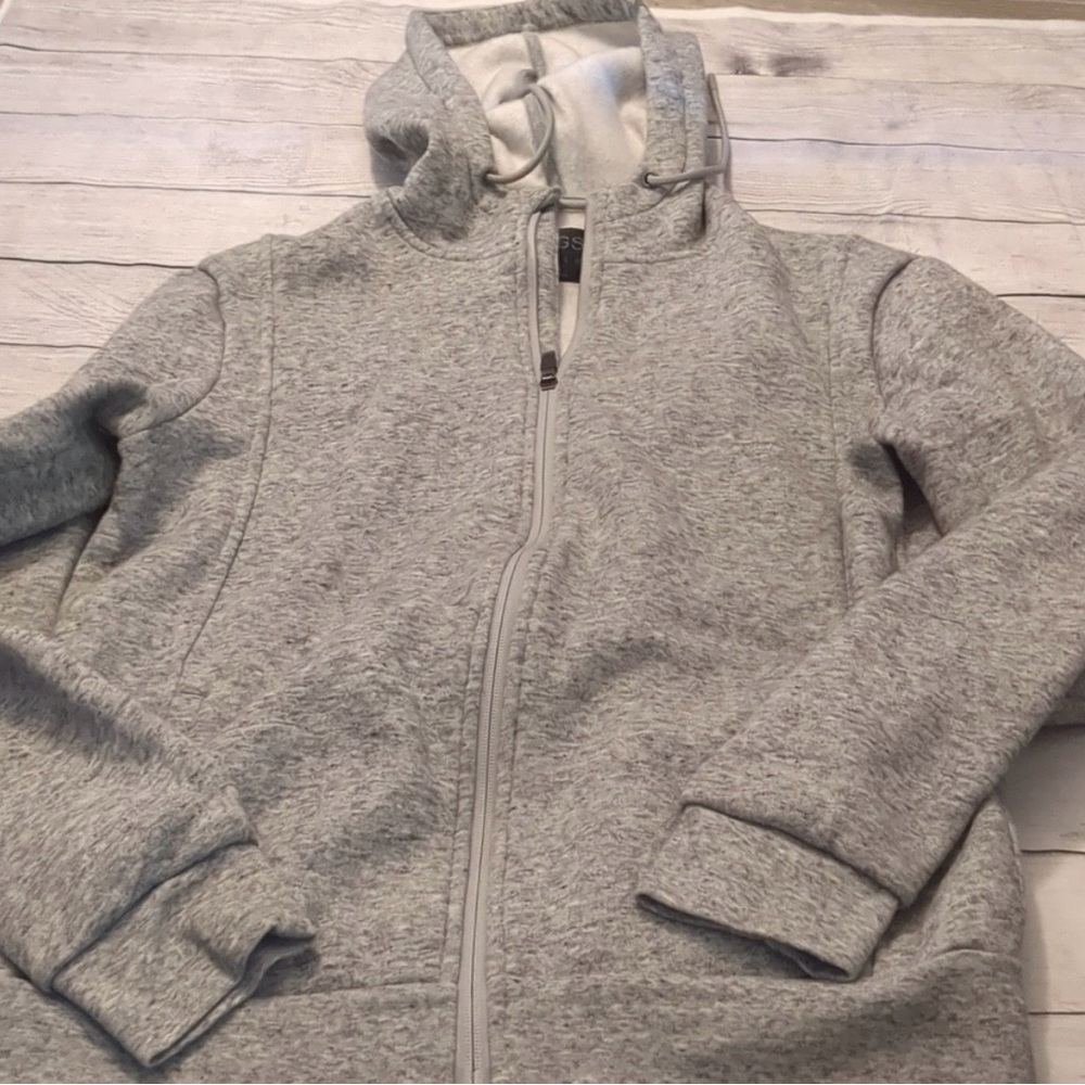 Figs gray zipped sweatshirt hooded jacket size medium